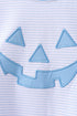 Blue stripe Smirk face applique top