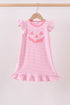 Pink stripe Smirk face applique dress