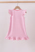 Pink stripe Smirk face applique dress