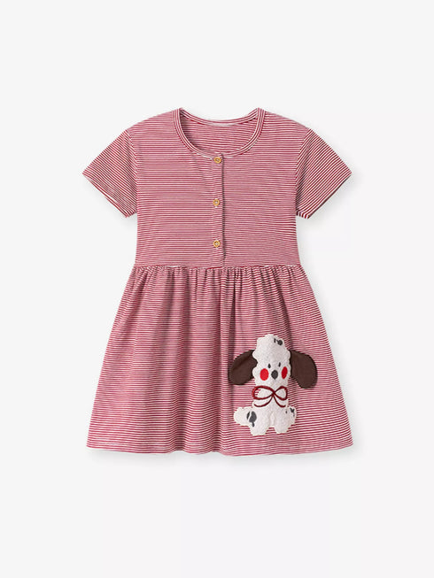 childrens-striped-puppy-short-sleeve-casual-dress-ohso-kids-sophias-styleDresses-1