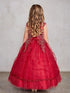 Girls Multi Color Metallic Lace Applique Split Tulle Skirt Pageant Dress 2-18 - SophiasStyle.com