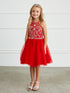 Girls Sparkle Princess Party Dress – Short Tulle Dress with Gemstone Details 2-18
