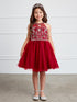 Girls Sparkle Princess Party Dress – Short Tulle Dress with Gemstone Details 2-18