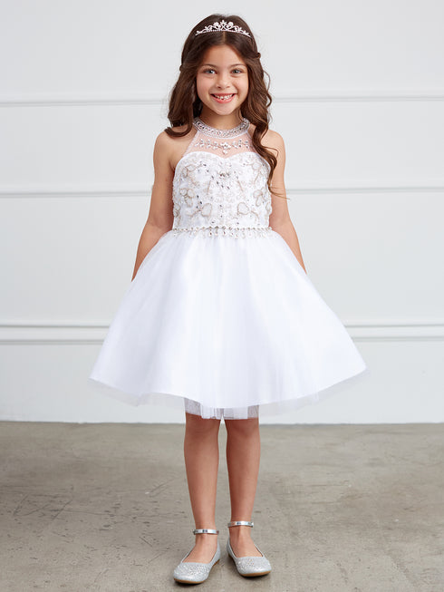 Girls Sparkle Princess Party Dress – Short Tulle Dress with Gemstone Details 2-18