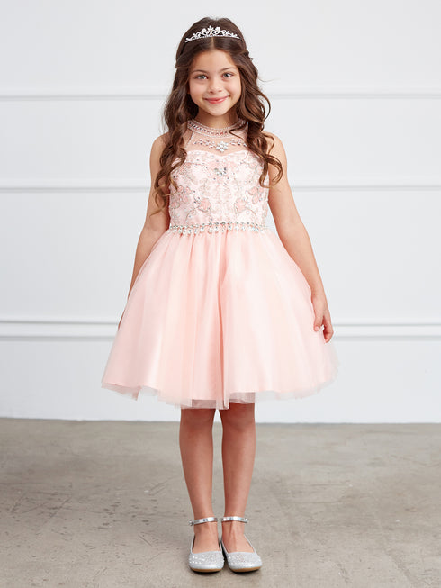 Girls Sparkle Princess Party Dress – Short Tulle Dress with Gemstone Details 2-18
