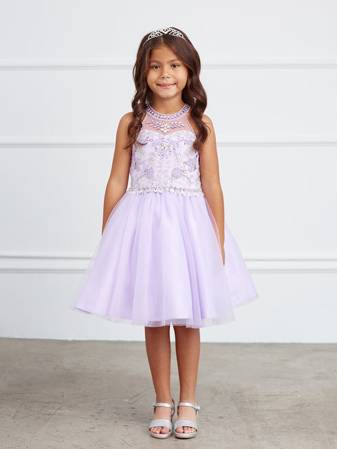 Girls Sparkle Princess Party Dress – Short Tulle Dress with Gemstone Details 2-18