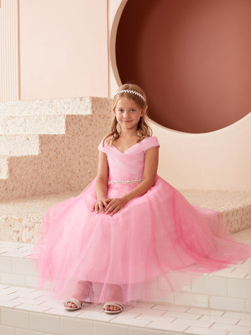 Girls Tulle Overlay Flowing Skirt Ball Gown, Sizes 2-16
