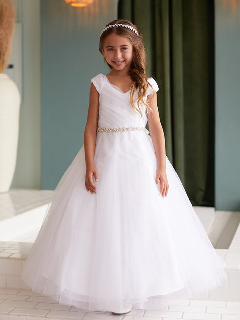 Girls Tulle Overlay Flowing Skirt Ball Gown, Sizes 2-16