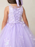 Girls Princess Tulle Dress with Floral Lace Appliqués – Elegant Flower Girl & Party Gown Formal Dress 2-16