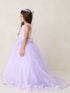 Girls Princess Tulle Dress with Floral Lace Appliqués – Elegant Flower Girl & Party Gown Formal Dress 2-16