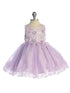 Baby Girls Elegant Dress with Floral Lace & Tulle Skirt 6-24M