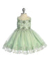 Baby Girls Elegant Dress with Floral Lace & Tulle Skirt 6-24M