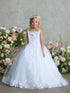 Girls Princess Tulle Dress with Floral Lace Appliqués – Elegant Flower Girl & Party Gown Formal Dress 2-16