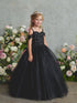 Girls Sparkle Princess Gown – Embroidered Tulle Ball Dress for Special Occasions 2-18