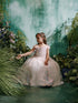 Girls Princess Ball Gown – Floral Embroidered Tulle Special Occasion Dress 2-18