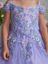 Girls Princess Ball Gown – Floral Embroidered Tulle Special Occasion Dress 2-18