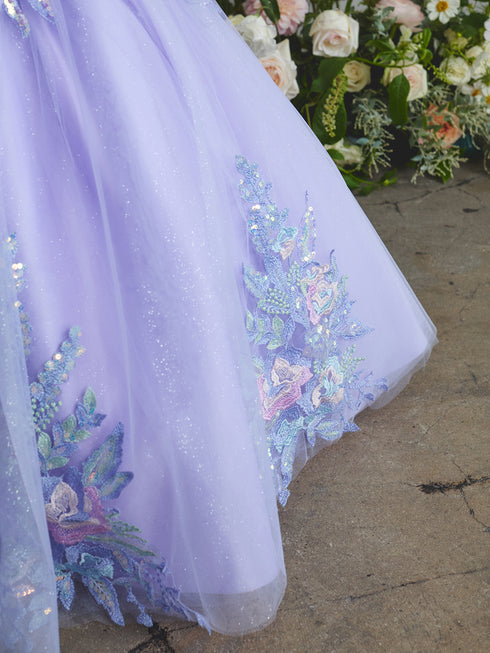 Girls Princess Ball Gown – Floral Embroidered Tulle Special Occasion Dress 2-18