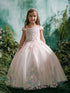 Girls Princess Ball Gown – Floral Embroidered Tulle Special Occasion Dress 2-18