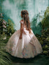 Girls Princess Ball Gown – Floral Embroidered Tulle Special Occasion Dress 2-18