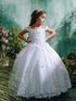 Girls Princess Embroidered Ball Gown for Girls – Floral Tulle Special Occasion Dress 2-18