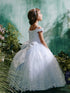 Girls Princess Embroidered Ball Gown for Girls – Floral Tulle Special Occasion Dress 2-18