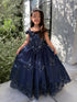 Girls Princess Embroidered Ball Gown for Girls – Floral Tulle Special Occasion Dress 2-18