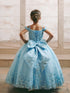 Girls Princess Embroidered Ball Gown for Girls – Floral Tulle Special Occasion Dress 2-18