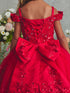 Girls Princess Embroidered Ball Gown for Girls – Floral Tulle Special Occasion Dress 2-18