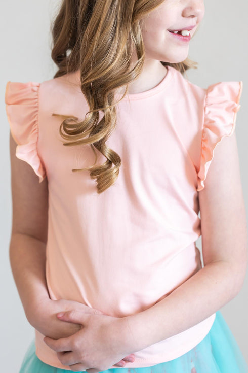 peach-s-s-ruffle-tee Mila & Rose - Sophia's Style-Peach S/S Ruffle Tee-6-12M--1