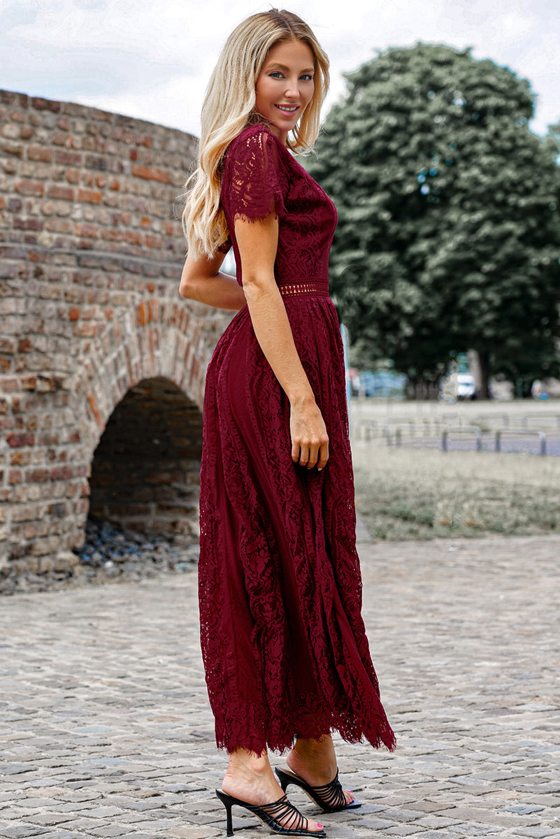 Long Sleeve Lace Dress Burgundy Lace Maxi Burgundy Dress With Lace Sleeves Long Sleeve Lace Dress Burgundy Lace Maxi Burgundy Dress With Lace Sleeves