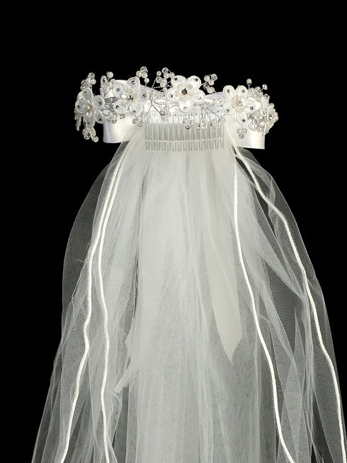 Girls Special Occasion Flower Crown Veil