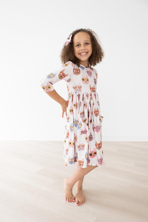 cattitude-3-4-sleeve-pocket-twirl-dress Mila & Rose - Sophia's Style-4