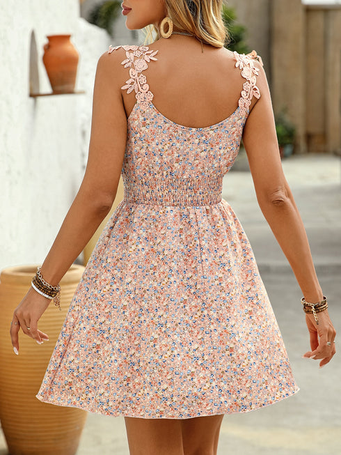 lace-detail-smocked-printed-wide-strap-mini-dress OhSoStyled - Sophia's Style-5