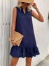 ruffled-hem-notched-sleeveless-dress OhSoStyled - Sophia's Style in Navy-1