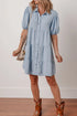 button-up-puff-sleeve-tiered-shirt-dress OhSoStyled at Sophia's Style-6