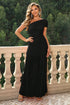 one-shoulder-ruched-maxi-dress Sophia's Trends - Sophia's Style-Black-XS