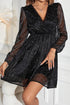 glitter-surplice-long-sleeve-mini-dress Sophia's Trends - Sophia's Style-Black-L