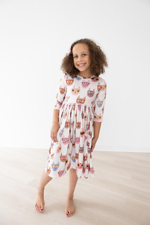 cattitude-3-4-sleeve-pocket-twirl-dress Mila & Rose - Sophia's Style-5