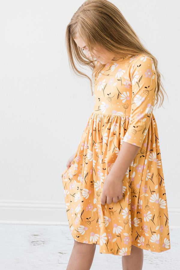 dandelions-in-fall-twirl-dress Mila & Rose - Sophia's StyleTwirl Dress 3/4-1