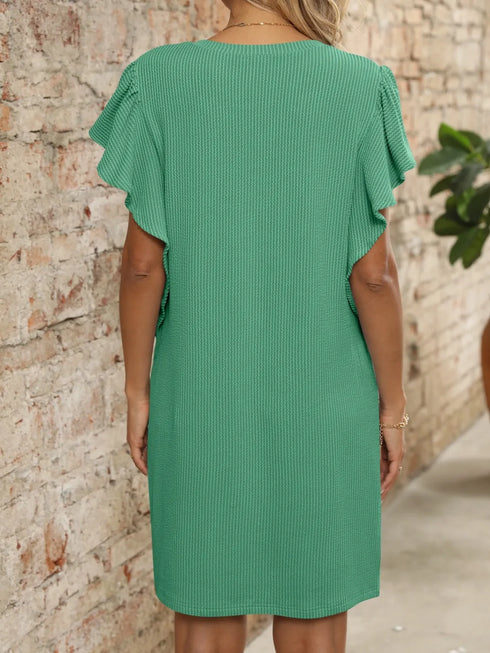 ruffled-v-neck-cap-sleeve-mini-dress-1 OhSoStyled at Sophia's Style-9