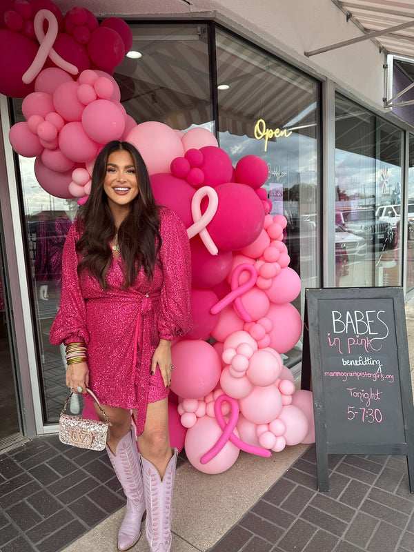 adeline-sequin-wrap-dress-guava Buddy Love - Sophia's Style-Adeline Sequin Wrap Dress - Guava-Pink-XS-1