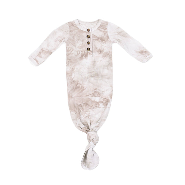 knotted-baby-gown-champagne-marble Presley Couture at Sophia's Style-Baby Gowns-1