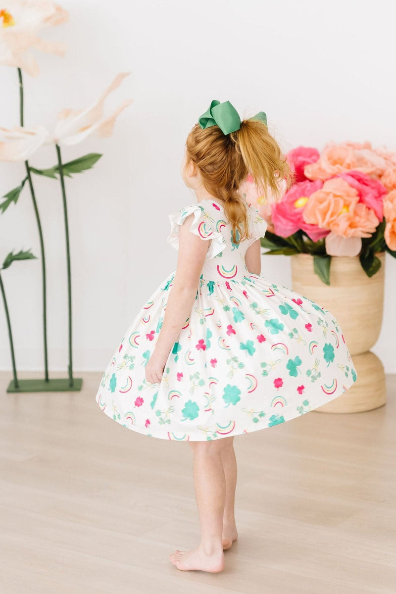 Twirl Me Softly Flutter Sleeve Dress in Sage main image 1