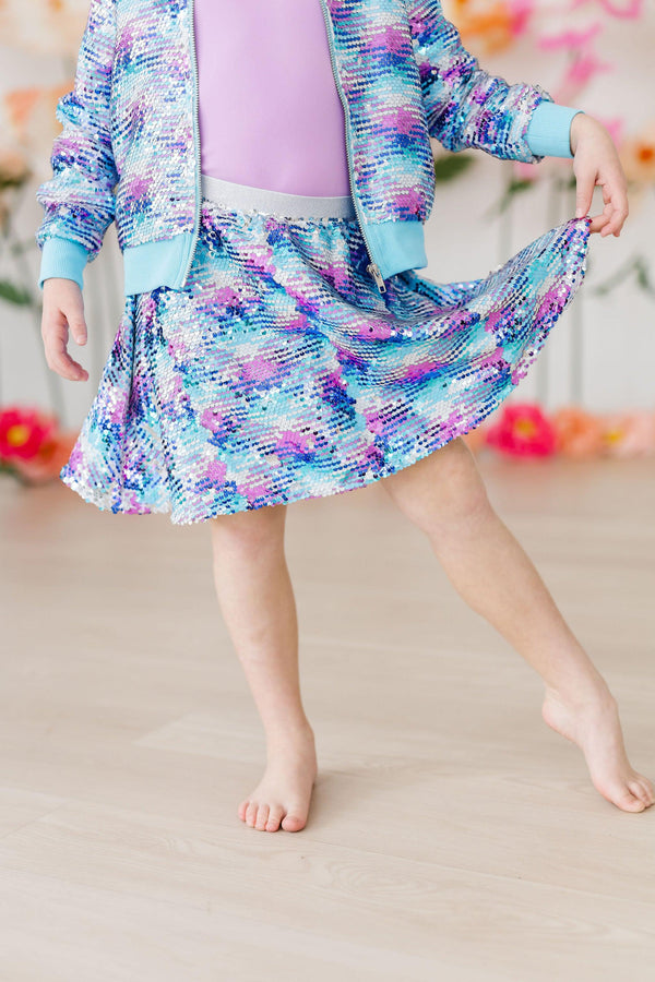 mermaid-flip-sequin-twirl-skort Mila & Rose at Sophia's Style-Mermaid Flip Sequin Twirl Skort-2T-Sequin Skort-1