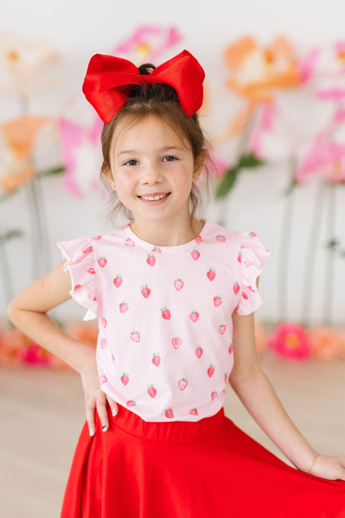 sweet-strawberries-s-s-ruffle-tee Mila & Rose at Sophia's Style-Sweet Strawberries S/S Ruffle Tee-6-12M-Ruffle Tee S/S-1