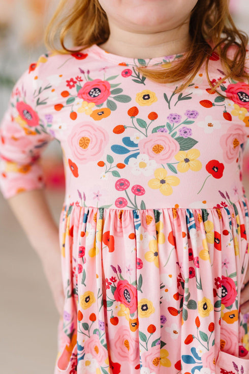 bouquet-beauty-3-4-sleeve-pocket-twirl-dress Mila & Rose - Sophia's Style--4T--5