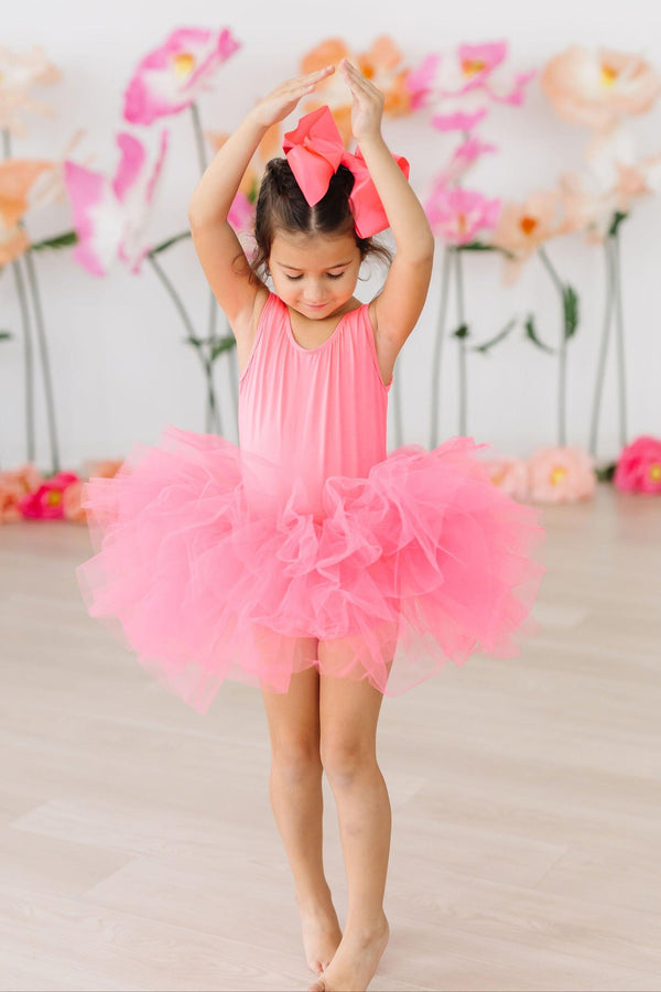 neon-pink-tank-tutu-leotard Mila & Rose at Sophia's Style-Neon Pink Tank Tutu Leotard-6-12M-Tutu Leotard Tank-1