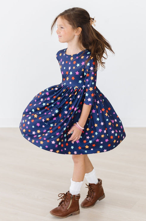 halloween-stars-3-4-sleeve-pocket-twirl-dress Mila & Rose - Sophia's Style--3T--4
