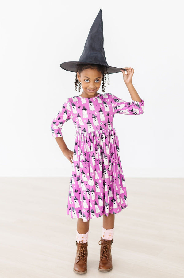 witches-boo-3-4-sleeve-pocket-twirl-dress Mila & Rose - Sophia's StyleTwirl Pocket Dress 3/4-1