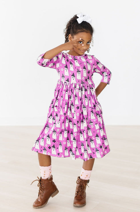 witches-boo-3-4-sleeve-pocket-twirl-dress Mila & Rose - Sophia's Style-4